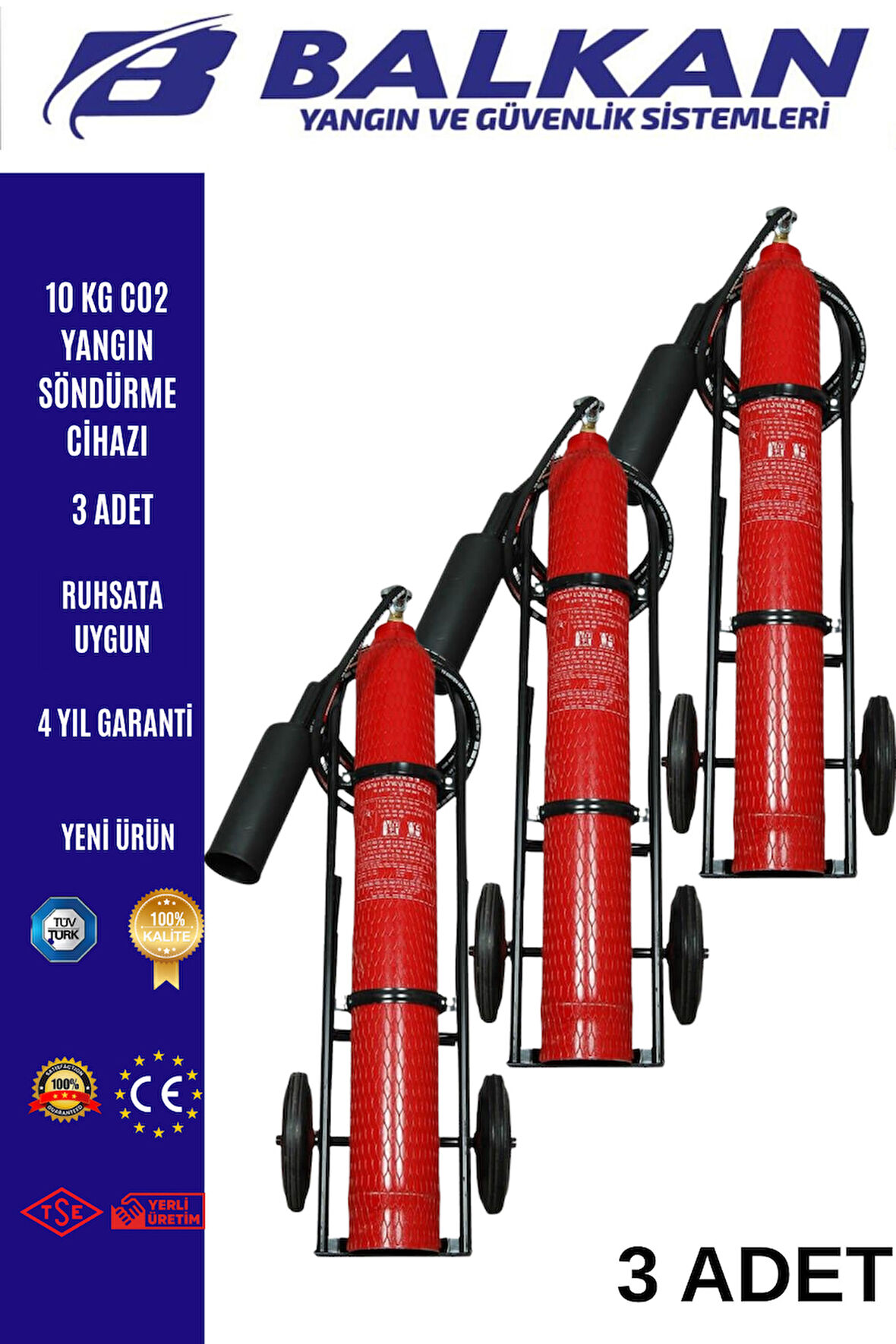 10 KG CO2 YANGIN SÖNDÜRME CİHAZI 3 ADET