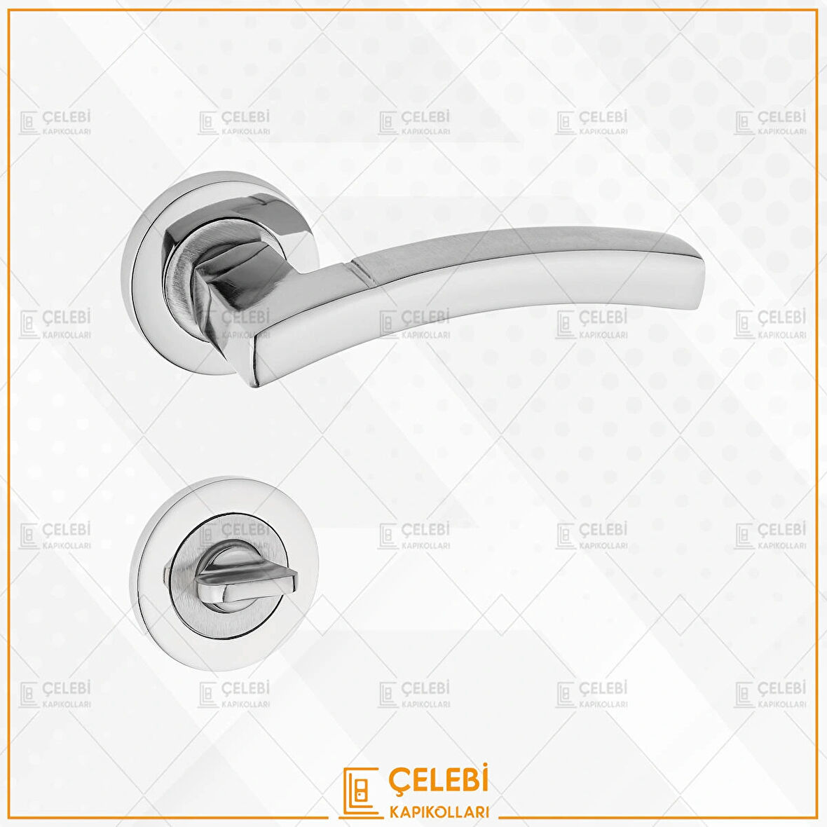 BALMONDİ KOL YUVARLAK ROZETLİ NİKEL SATEN WC KAPI KOLU