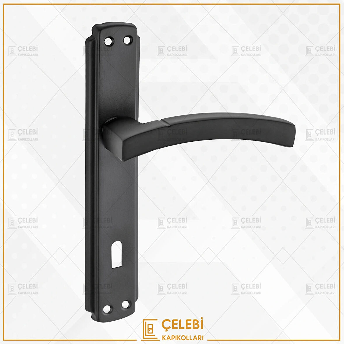 BALMONDİ KOL AYNALI SİYAH ODA KAPI KOLU