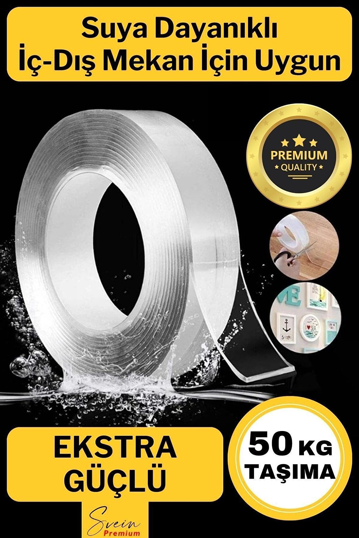 50 Kg Çift Taraflı Ekstra Güçlü Çok Amaçlı Tamir Silikon Bant Dış Mekan Montaj Bandı 18 Mm X 2 Mt