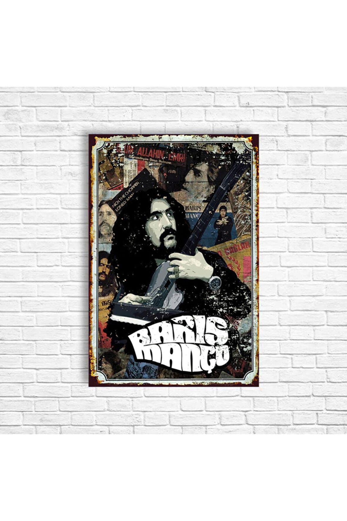 Barış Manço Retro Ahşap Poster