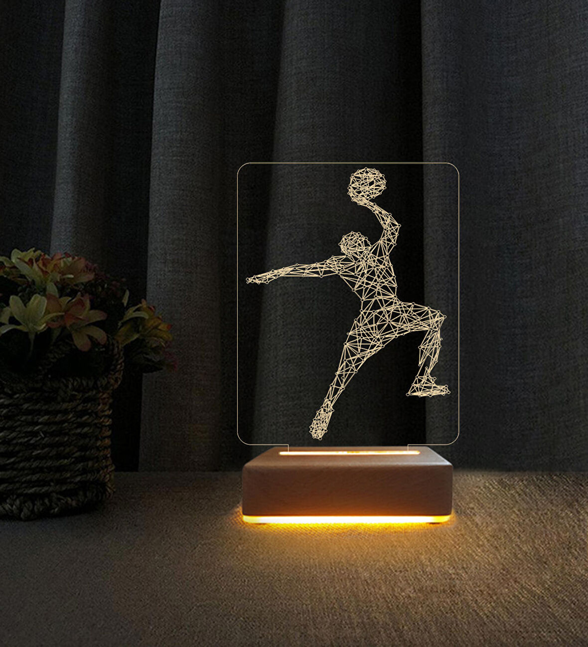 Basketbol Lamba  3d Led Masa Lambası Doğum Günü  Hediyesi Lamba