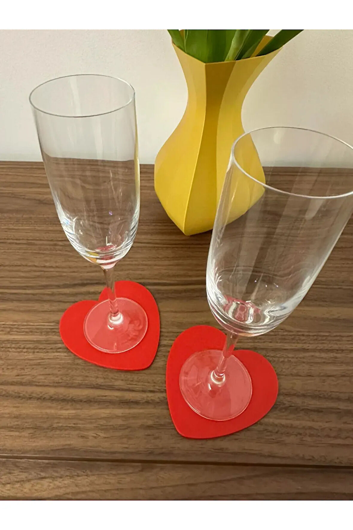 Just3dprintings Kalp Şeklinde Bardak Altlığı Seti 2'li