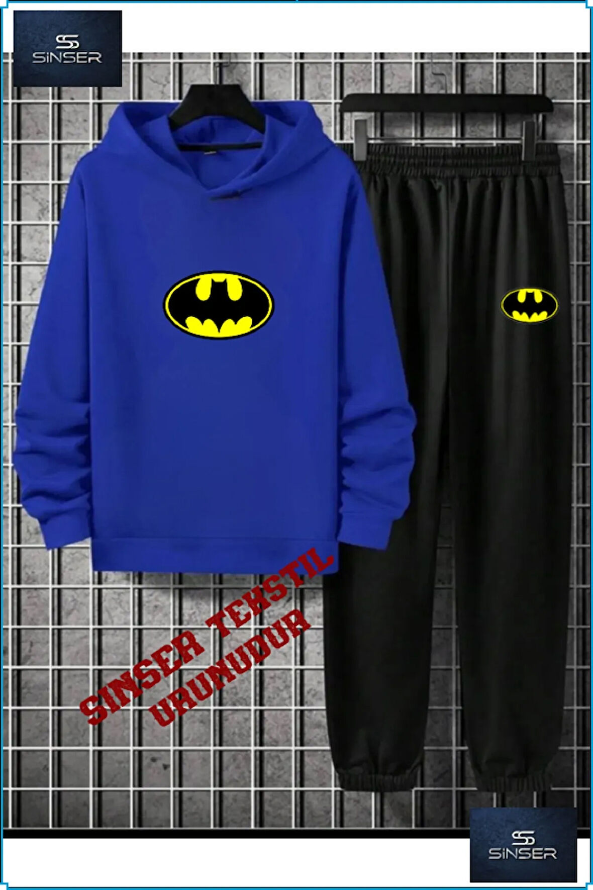 Kapşonlu Çocuk “BATMANLOGO” Baskılı Eşofman Takımı
