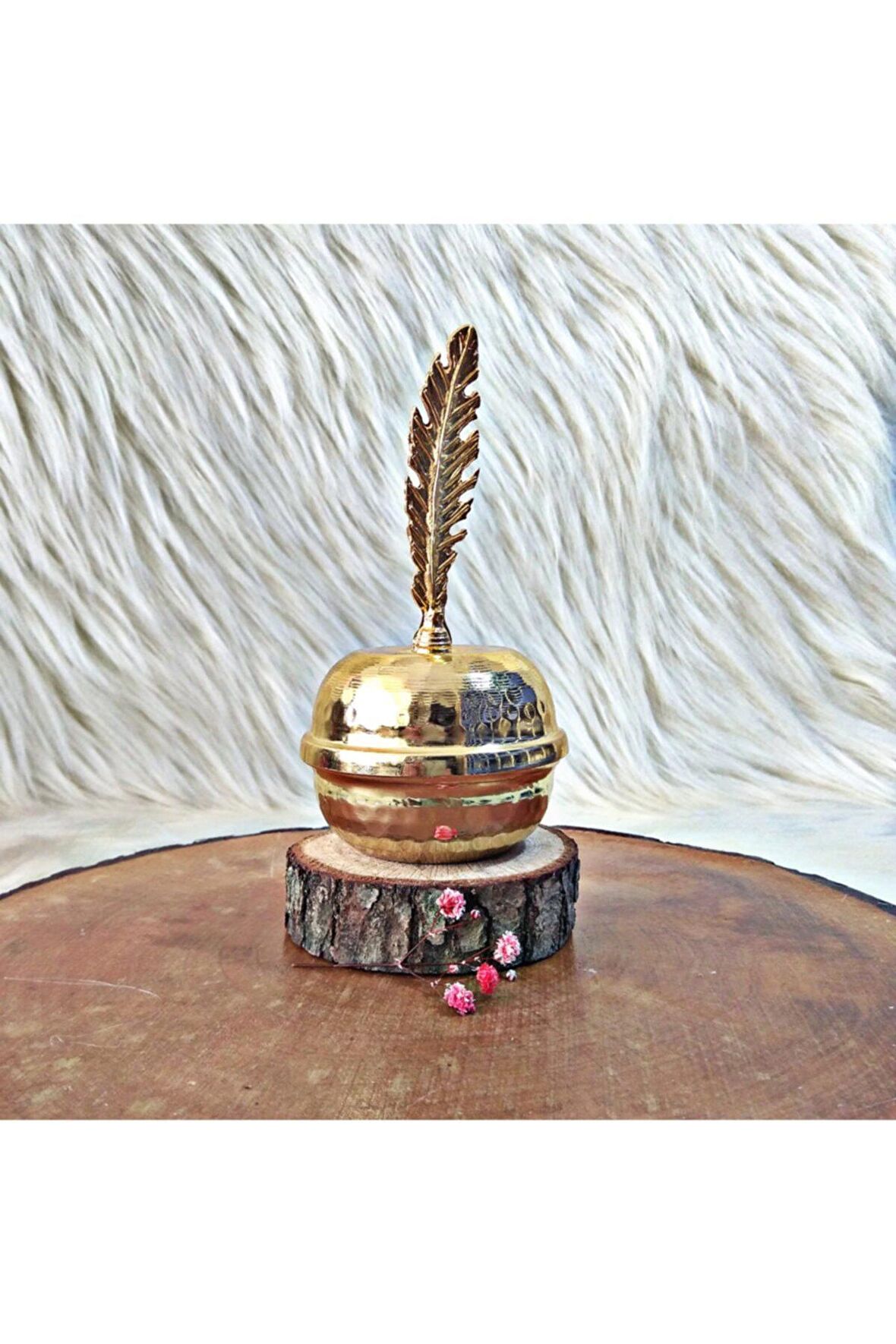 Gold Tüy Figürlü Metal Elma