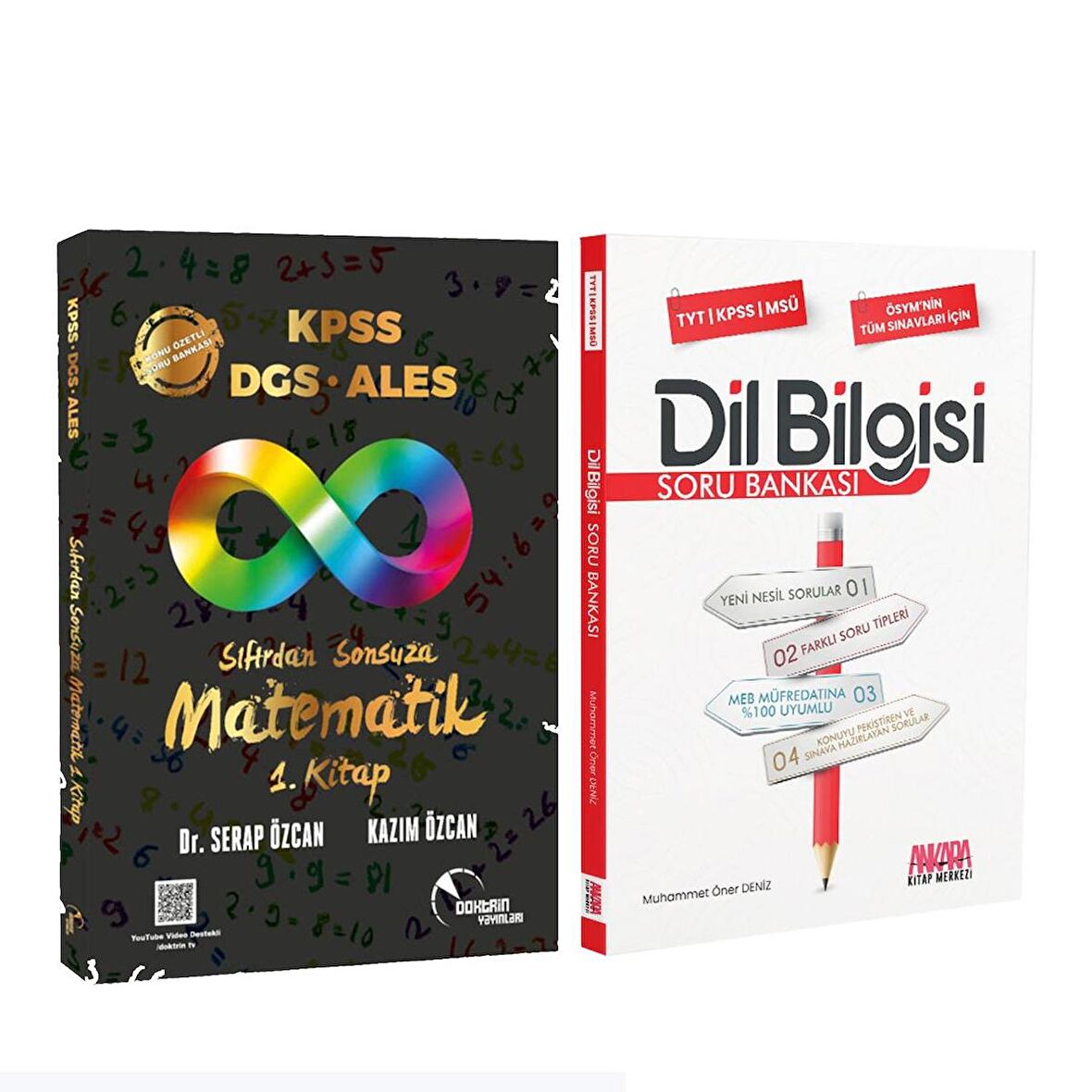 Doktrin KPSS Sıfırdan Sonsuza Matematik 1 Konu Özetli ve AKM Dil Bilgisi Soru Bankası Seti 2 Kitap