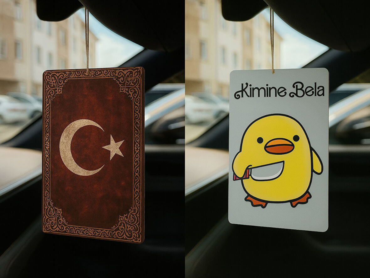 Türk Bayrağı ve Kimine Bela Kimine Fena - İkili Oto Kokusu - Dekoratif Araç Kokusu ve Aksesuarı