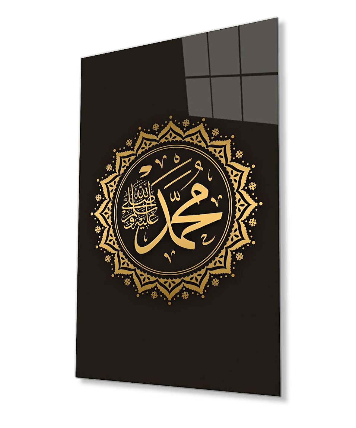 Hz. Muhammed s.a.v Dini İslami Cam Tablo Ev ve Ofis Duvar Dekoru Hediyelik Büyük Tablo Cam