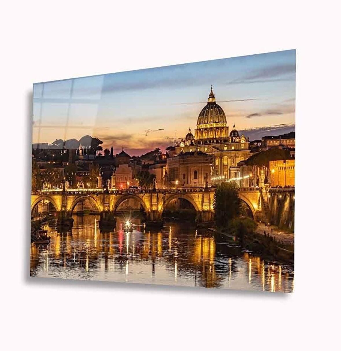 Şehir Manzarası Cam Tablo 4mm Dayanıklı Temperli Cam