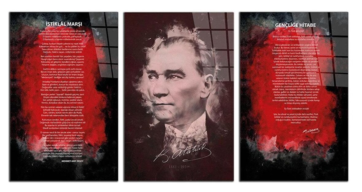 Atatürk - İstiklal Marşı - Gençliğe Hitabe2 (Toplam 3 parça) TABLO