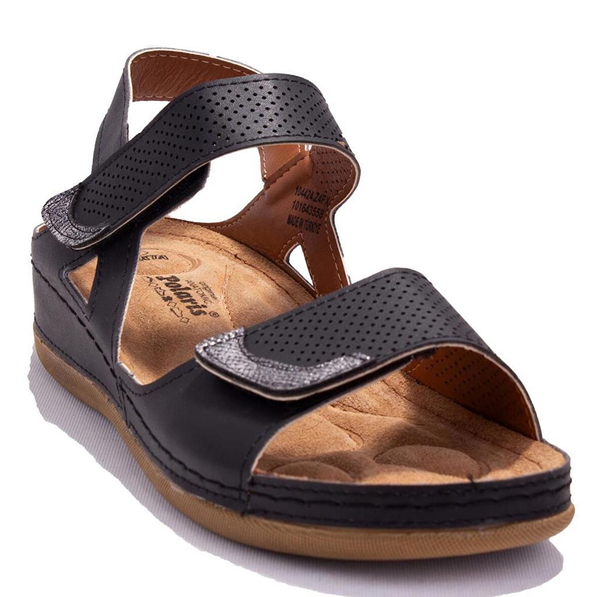 Polaris 104424BB Siyah Ortopedik Günlük  Kadın Sandalet