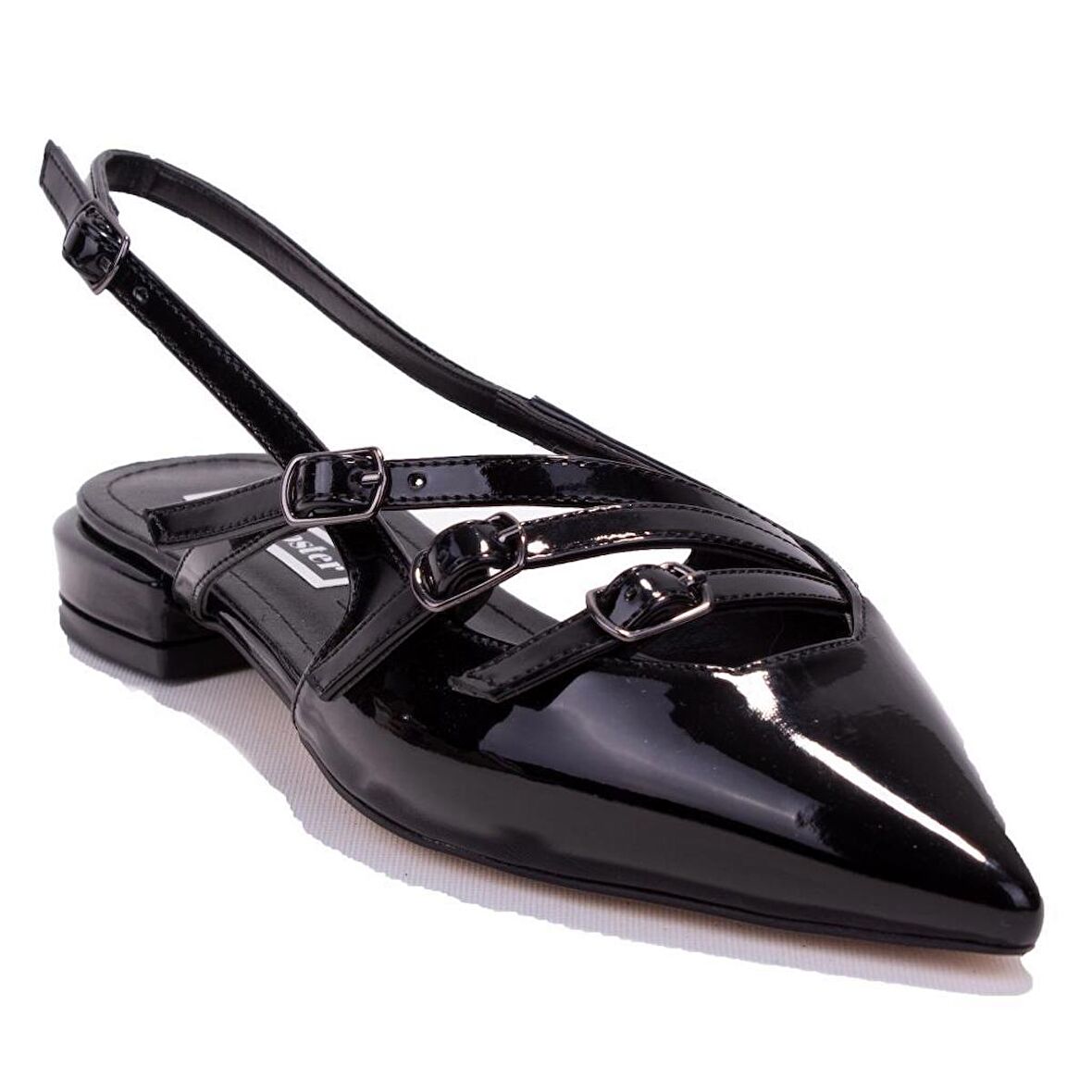 Dagoster DZA07-725488B Siyah Rugan Klasik Topuklu Kadın Ayakkabı