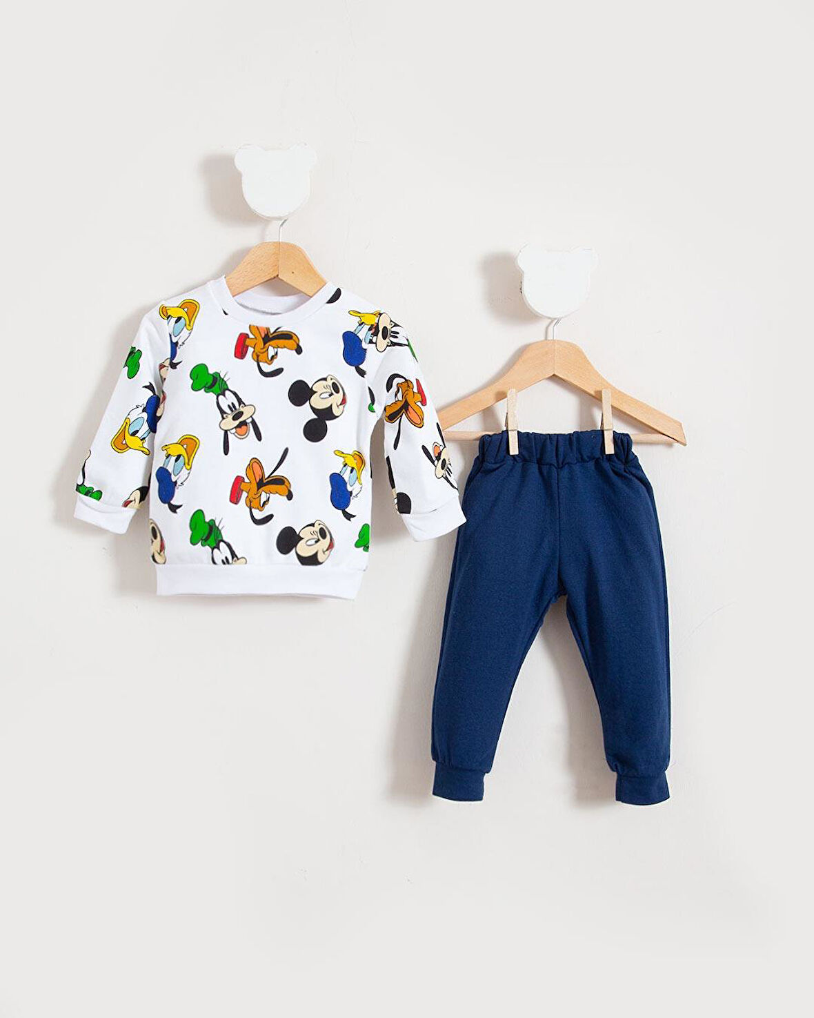 Özel Karakterler Baskılı Bebek Alt Üst Takım Mavi | 9 - 12 Ay