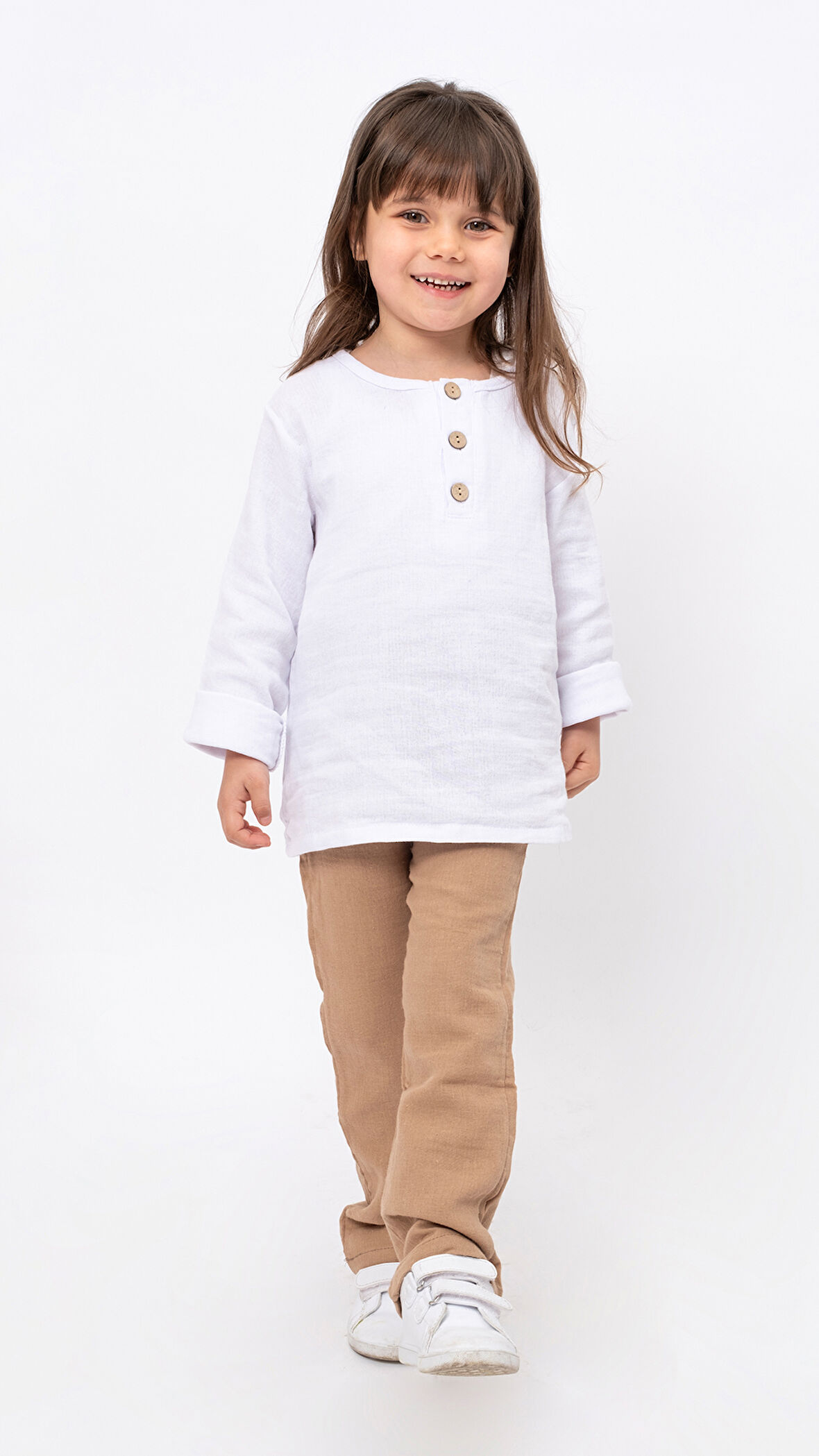 Unisex Bebek&Çocuk %100 Pamuklu Müslin Alt Üst Pijama Takım-Kahverengi | 1-2 Yaş