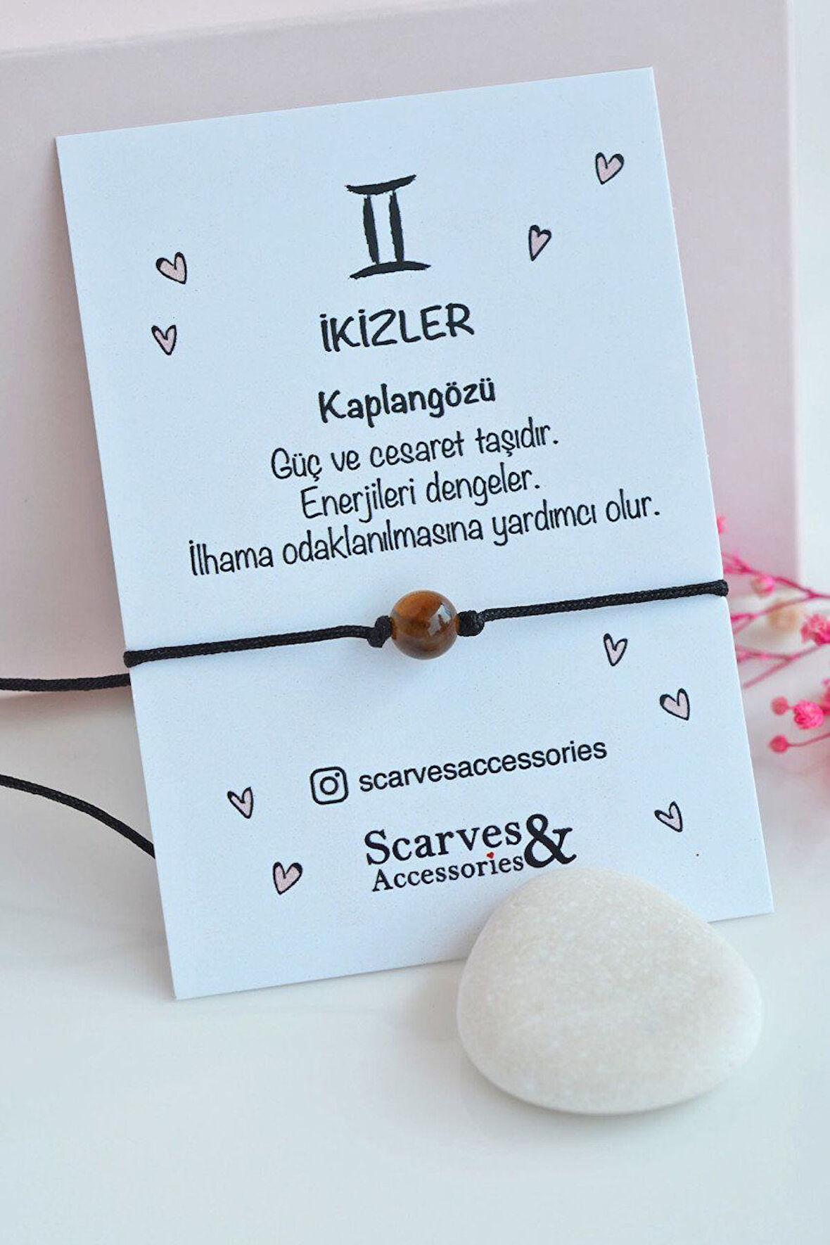Doğaltaş Şans Bilekliği İkizler Burcu Bilekliği