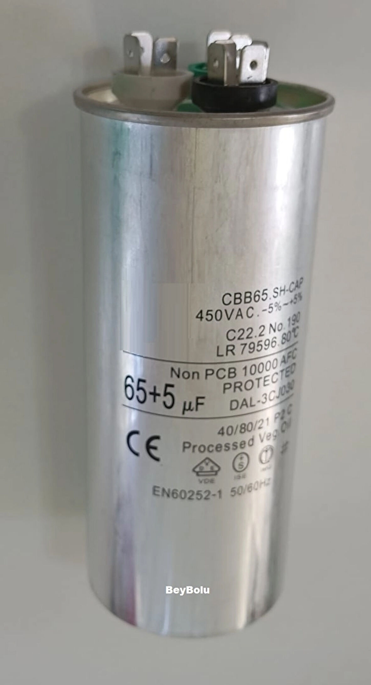 65+5 uF Klima Kapasitör , 65+5 mF 450 V AC Klima Kondansatörü