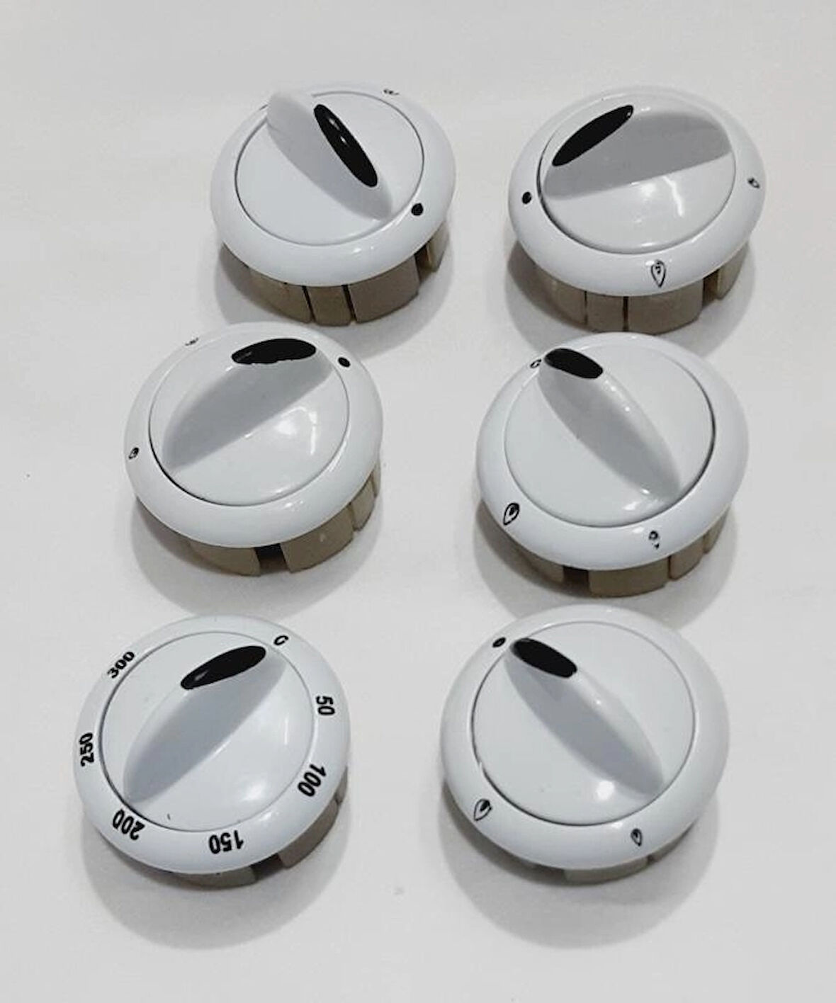 Beko Uyumlu Geniş Düğme 6 Lı , Ocak Düğme Takımı Metal Mil Delik Yuvası Geniş