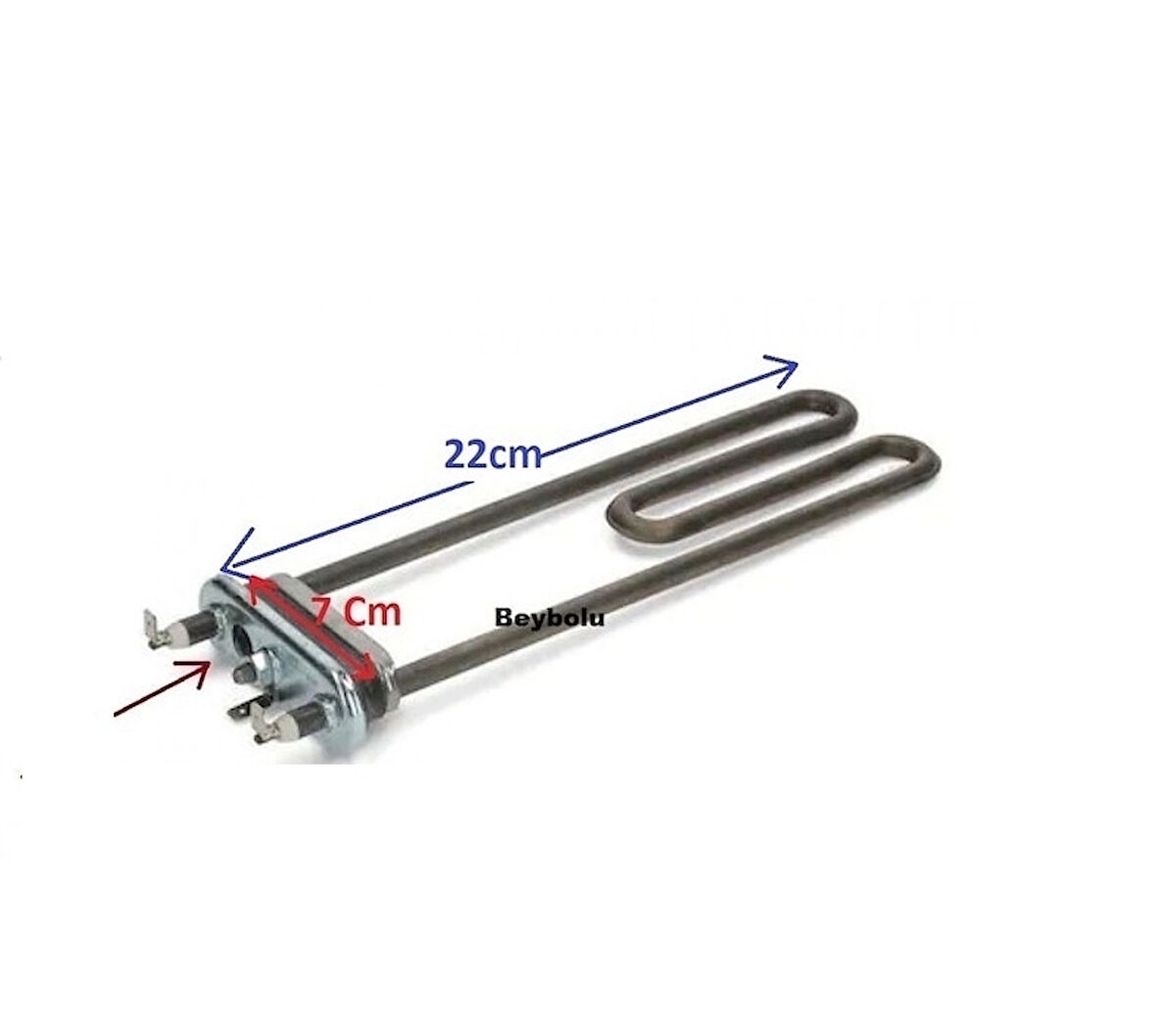 Hoover Uyumlu Rezistans 22 cm  , Çamaşır Makinesi NTC Delikli Rezistansı