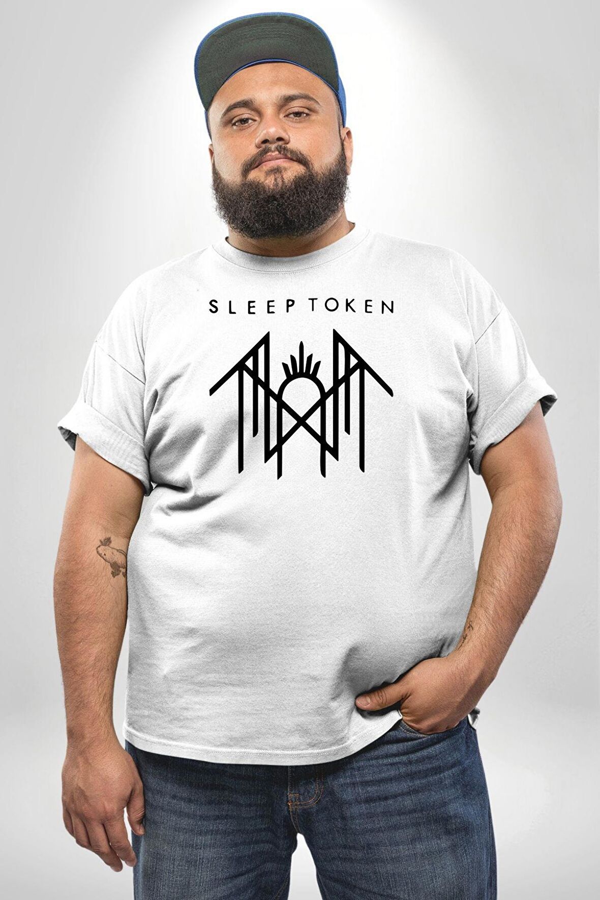 Sleep Token  Beyaz Büyük Beden Kadın Erkek Ünisex  Basic Ön Baskılı Tişört