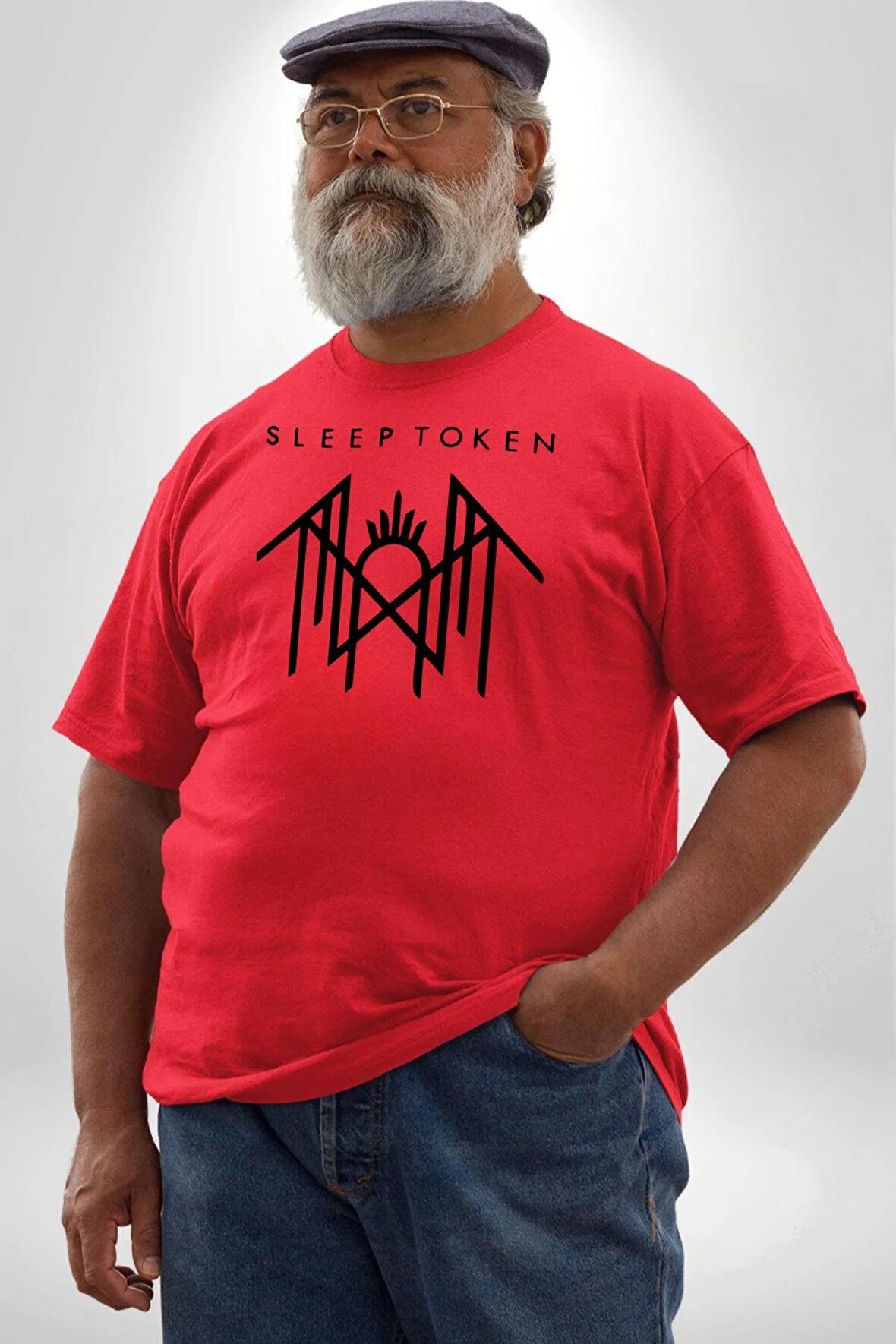 Sleep Token  Kırmızı Büyük Beden Erkek Kadın Unisex Basic Ön Baskılı Tişört