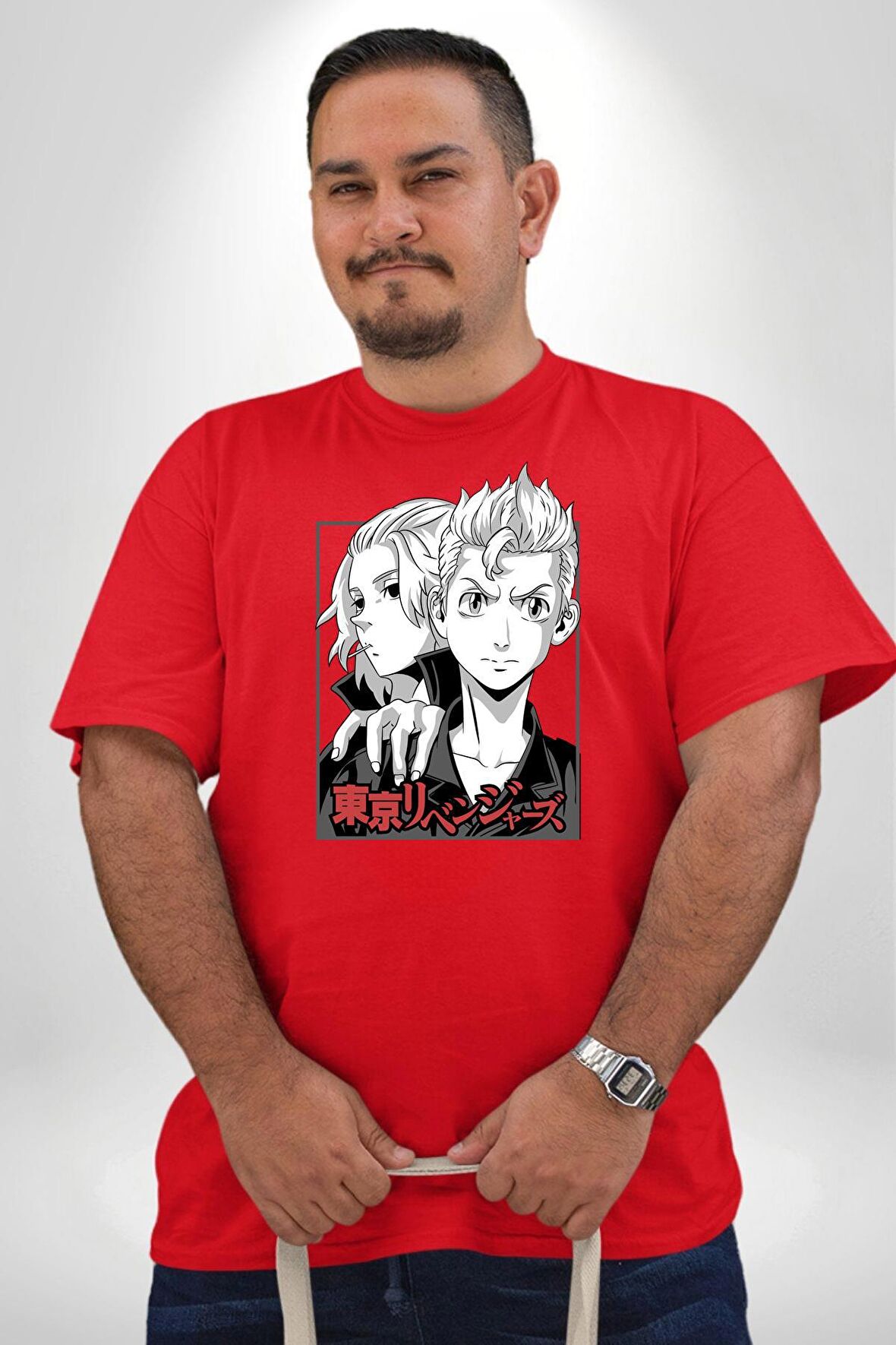 Tokyo İntikamcıları Anime Tokyo Revengers Kırmızı Büyük Beden Erkek Kadın Unisex Basic Ön Baskılı Tişört