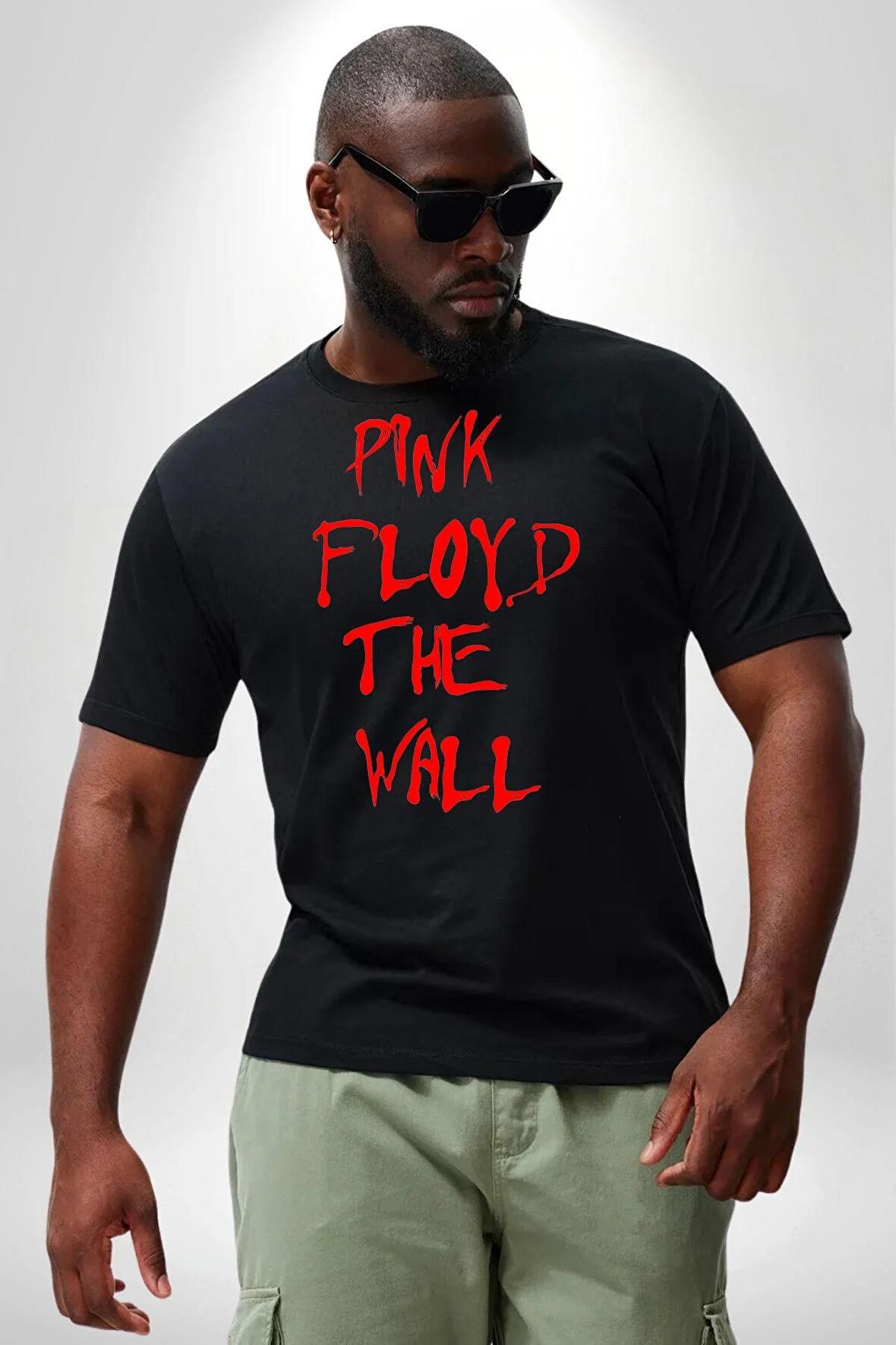 Pink Floyd The Wall Siyah Büyük Beden Erkek Kadın Unisex Basic Ön Baskılı Tişört