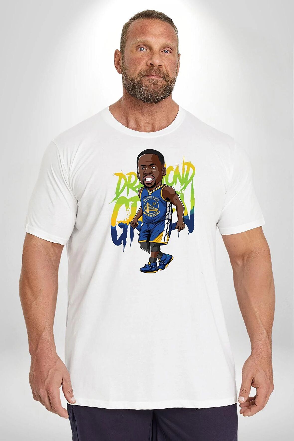 Draymond Green Basketbol Golden State  Beyaz Büyük Beden Kadın Erkek Ünisex  Basic Ön Baskılı Tişört
