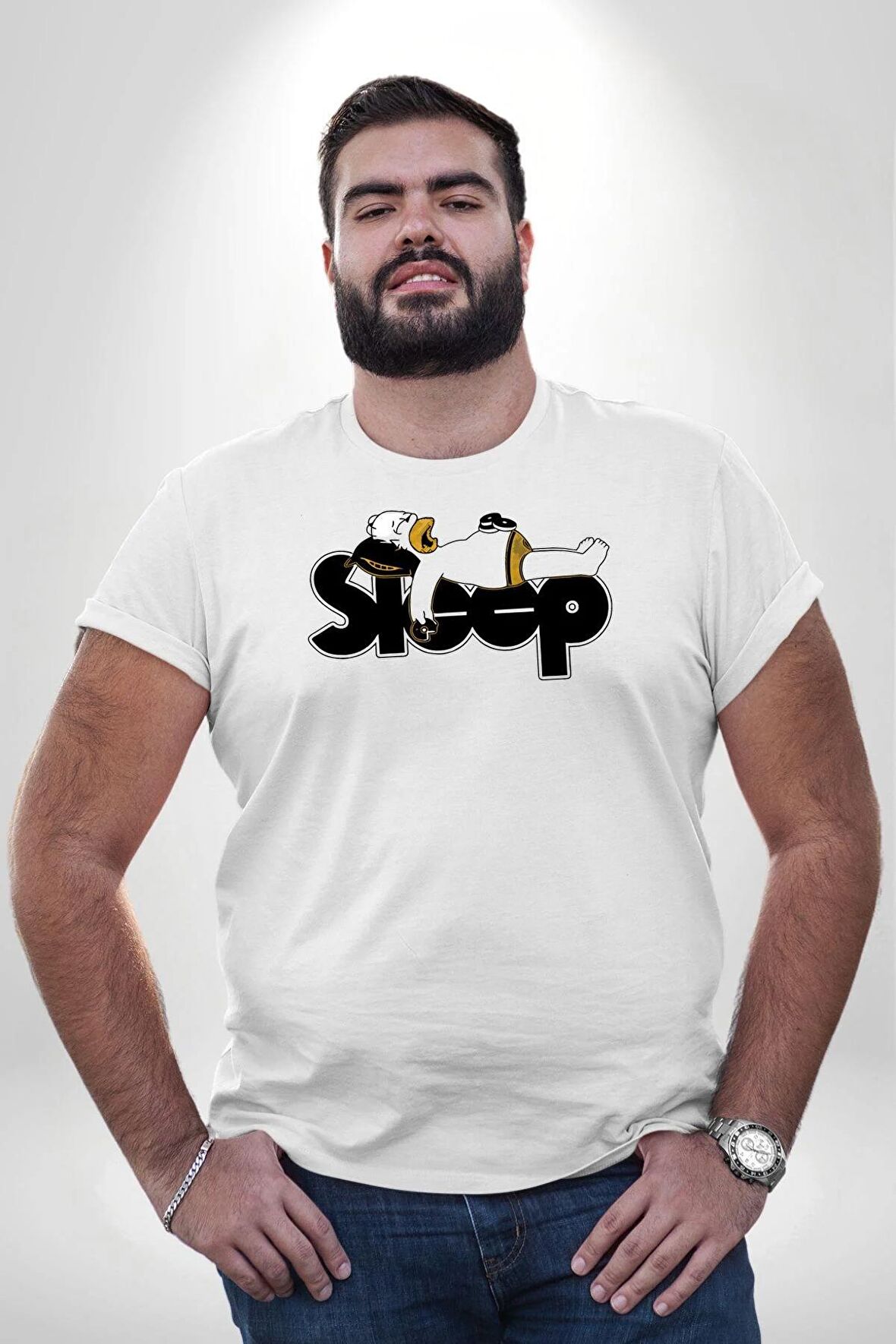 Sleep Homer Uykucu Simpsons Baba Beyaz Büyük Beden Kadın Erkek Ünisex  Basic Ön Baskılı Tişört