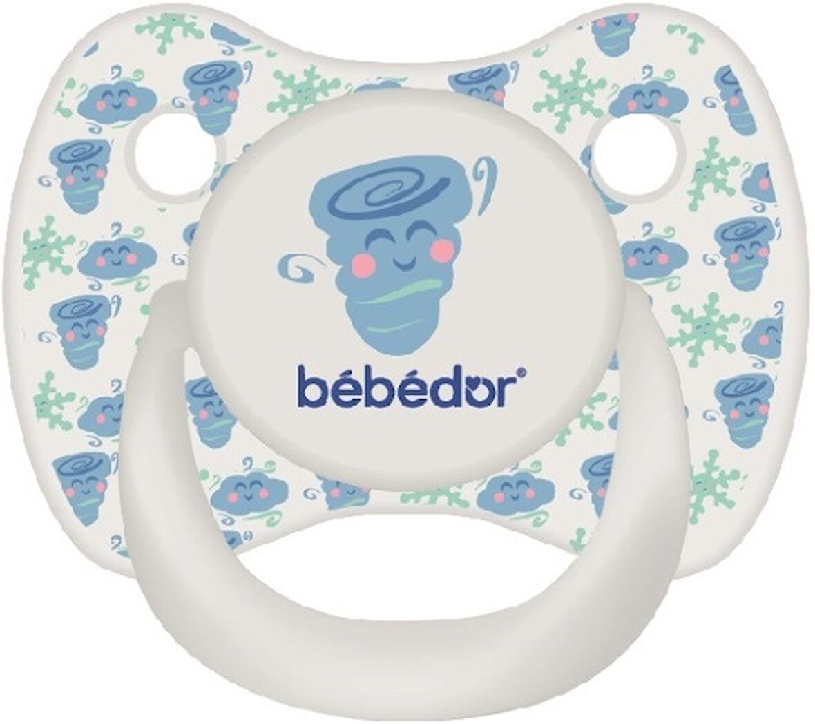 Bebedor Crystal Serisi Damaklı Emzik No:2 (6-18 Ay) (Kod:172) - Mavi
