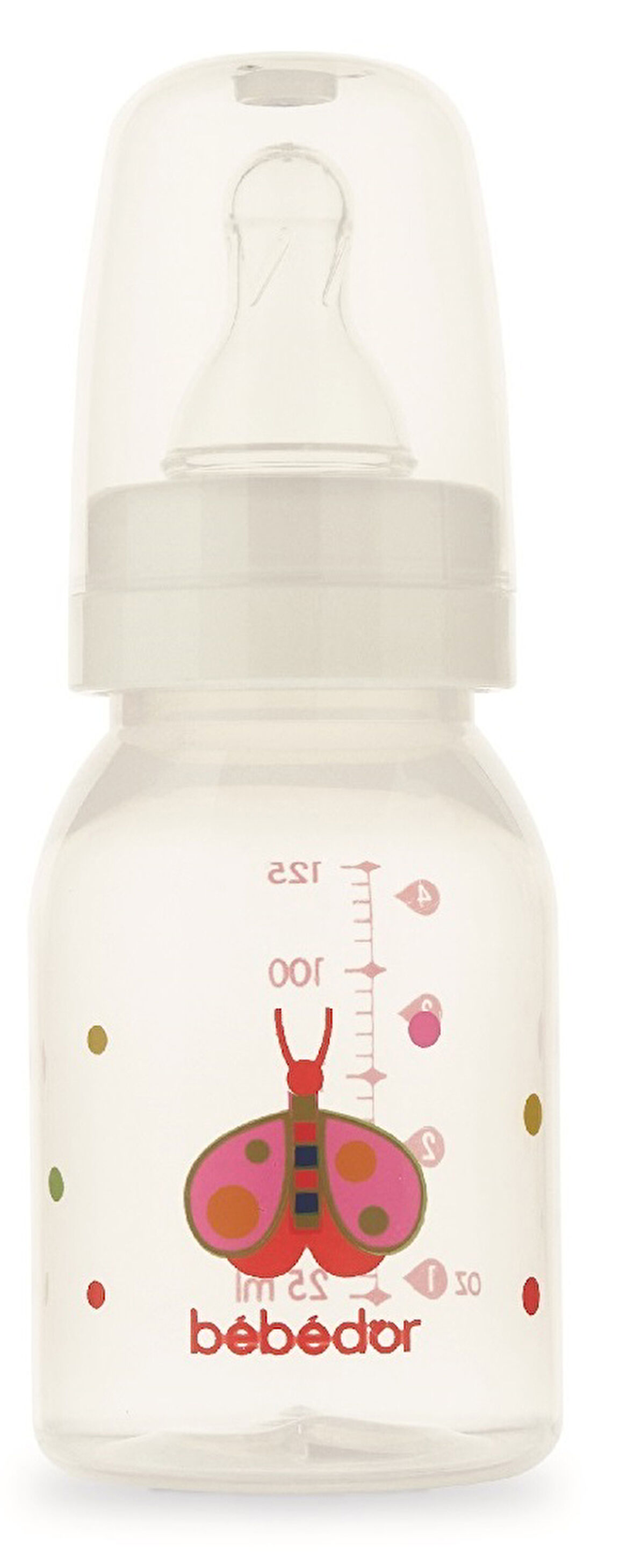 Bebedor Desenli PP Biberon 125ML (Kod:23302) - Kırmızı