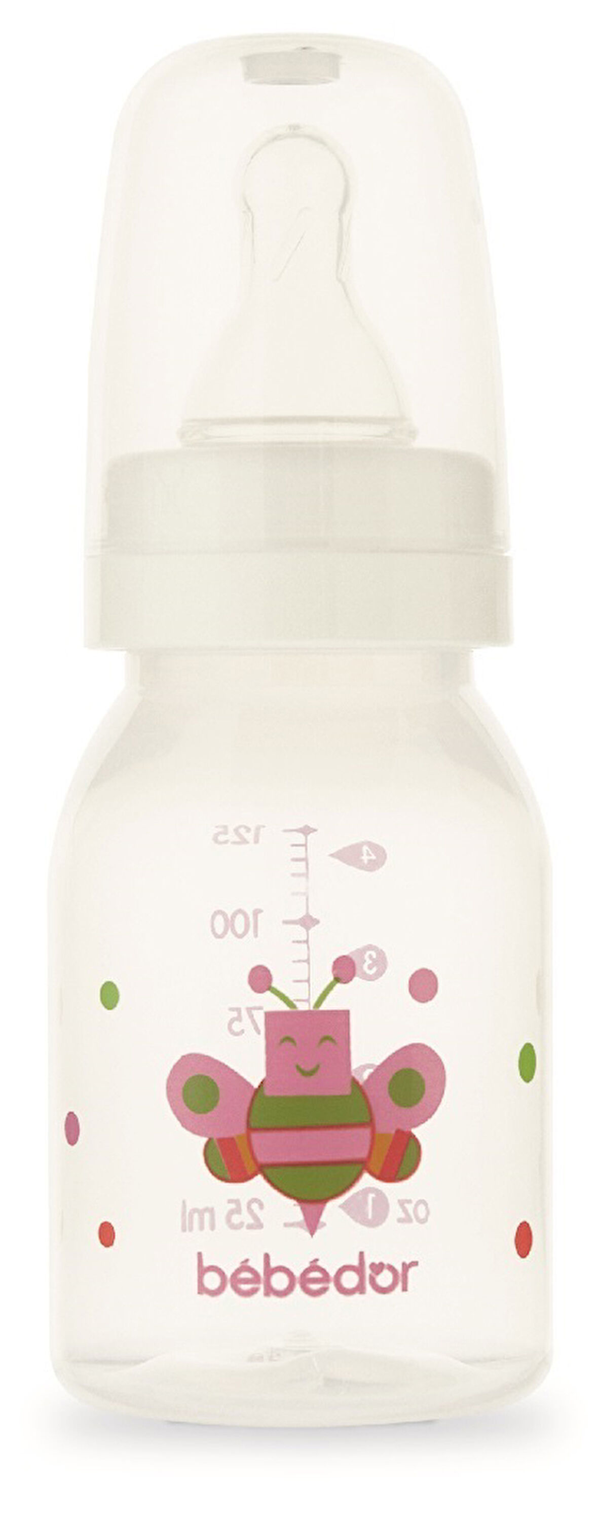 Bebedor Desenli PP Biberon 125ML (Kod:23302) - Pembe