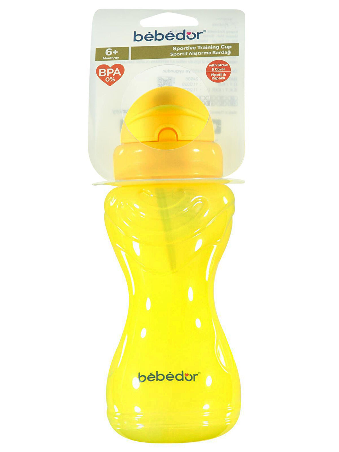 Bebedor Sportif Pipetli Bardak/Alıştırma Bardağı 330ML - Neon Sarı