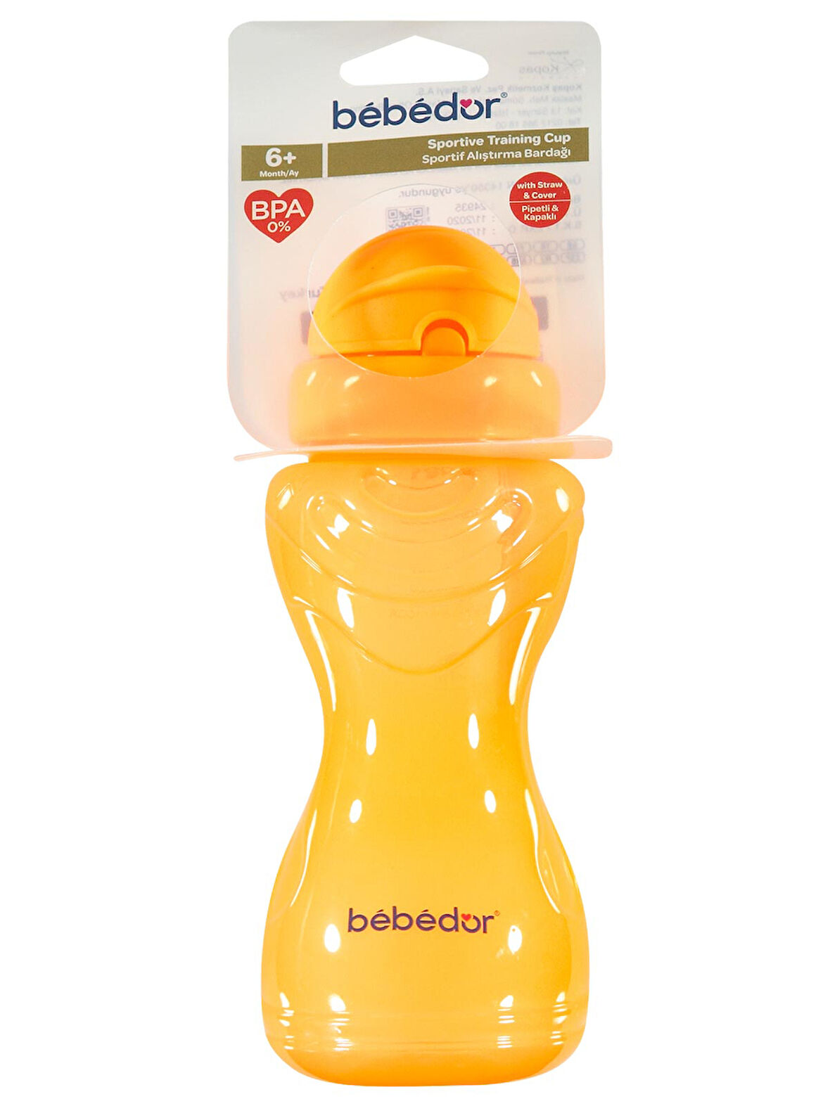 Bebedor Sportif Pipetli Bardak/Alıştırma Bardağı 330ML - Turuncu