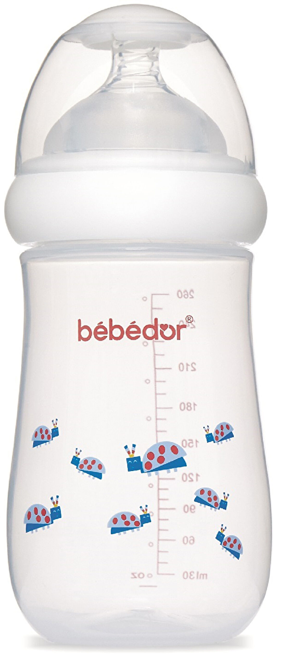 Bebedor Desenli Geniş Ağızlı PP Biberon 260ML (Kod:98322) - Mavi