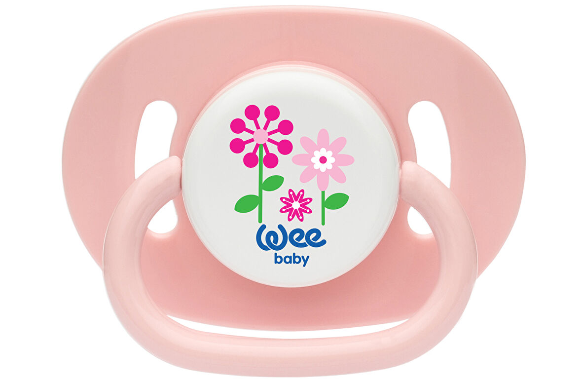 Wee Baby Silikon Kiraz Uçlu Oval Gövdeli Emzik  No :2 (Askılı) (Kod:830) - Pembe