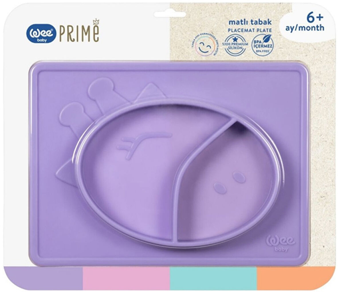 Wee Baby Prime Matlı Tabak (Kod:925) - Mor