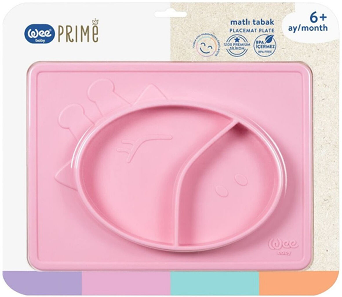 Wee Baby Prime Matlı Tabak (Kod:925) - Pembe