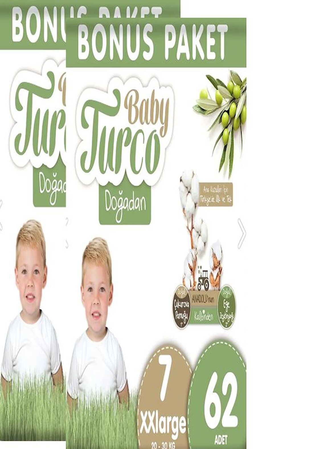 Baby Turco Doğadan 7 Numara XX Large 2x62'li Bel Bantlı Bez
