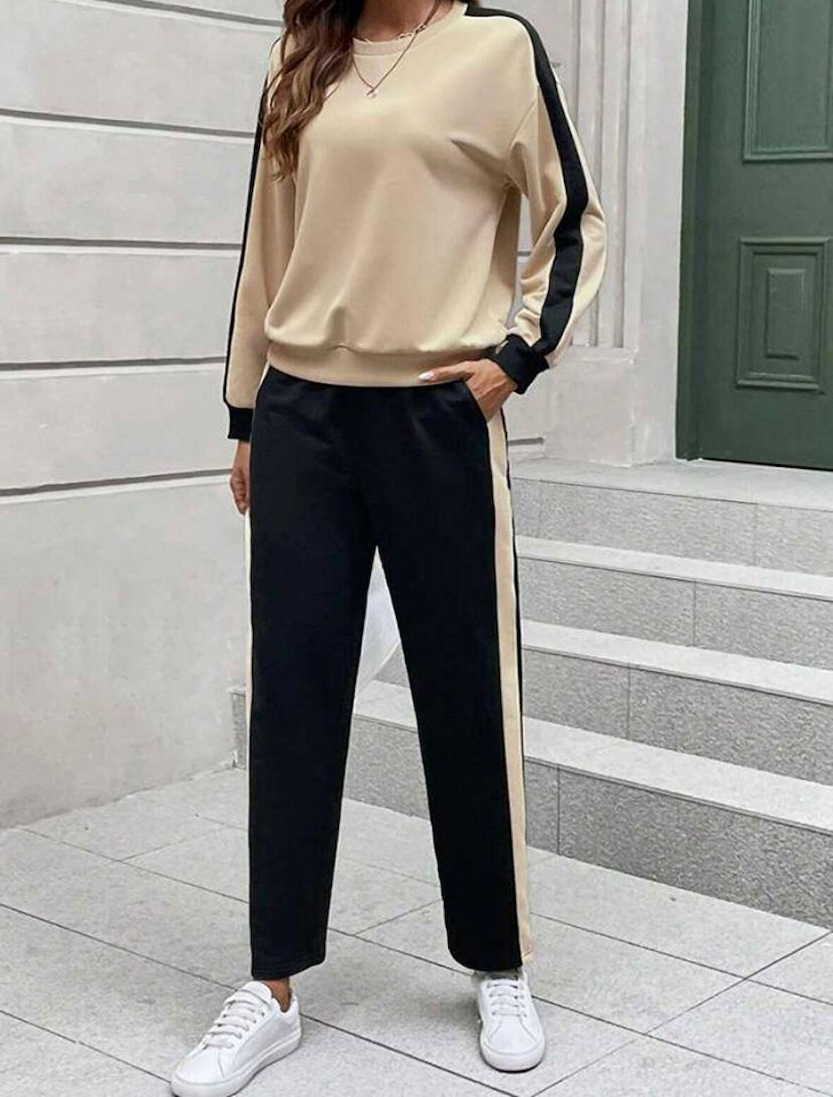 Livizmir Moda Kadın Iki Iplik şerit Detaylı Ikili Takım