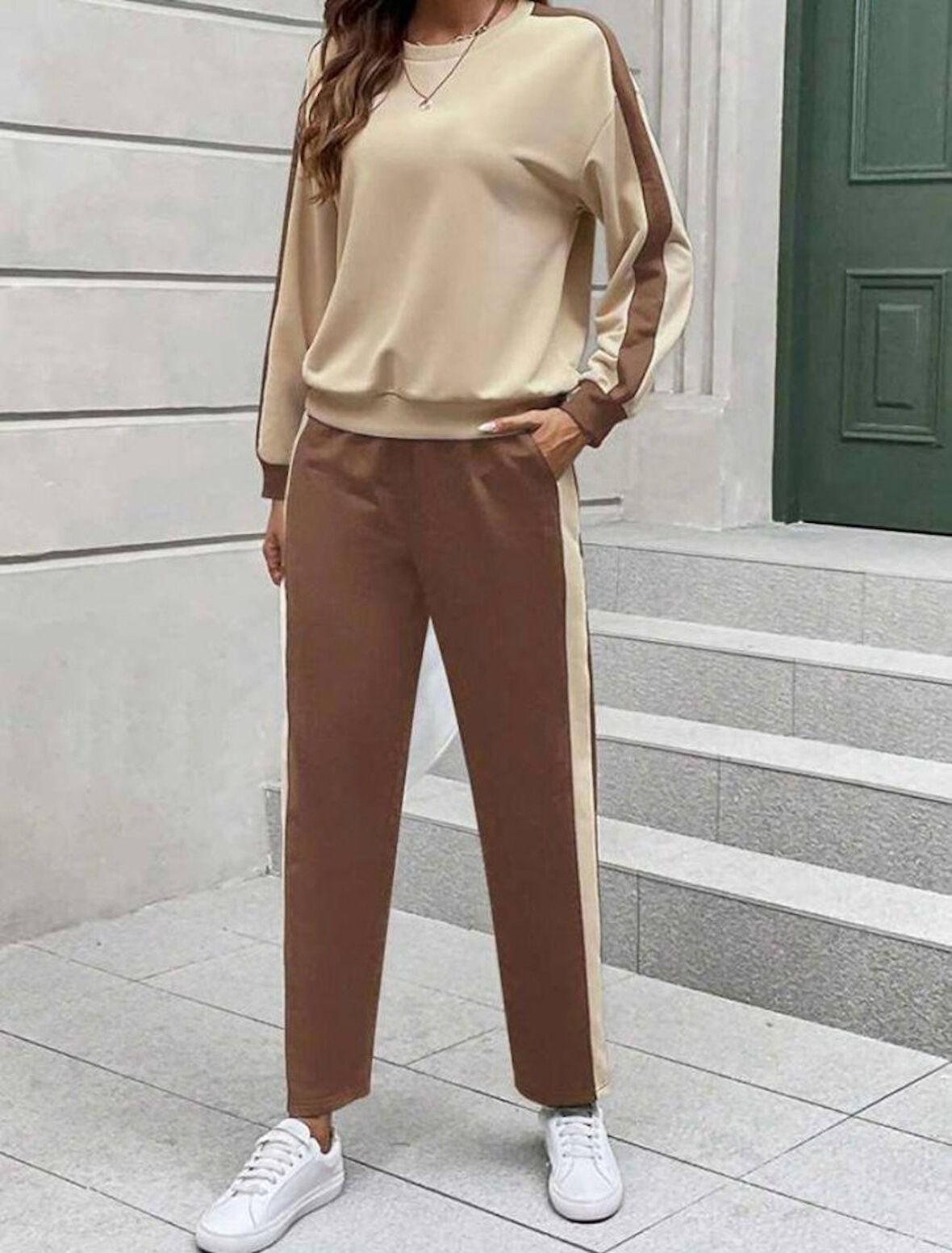 Livizmir Moda Kadın Iki Iplik şerit Detaylı Ikili Takım