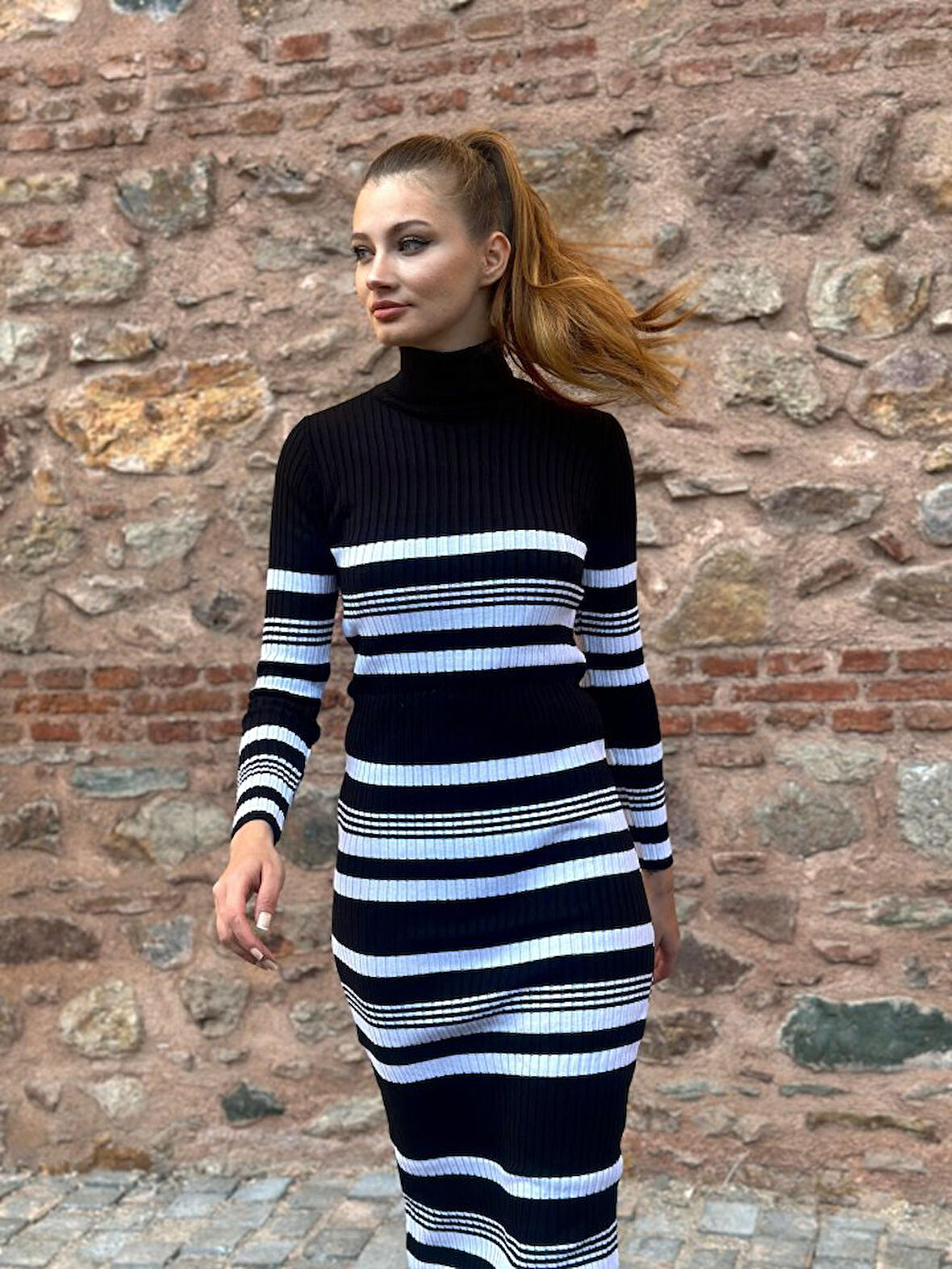 Livizmir Moda Kadın Uzun Kollu Triko Elbise