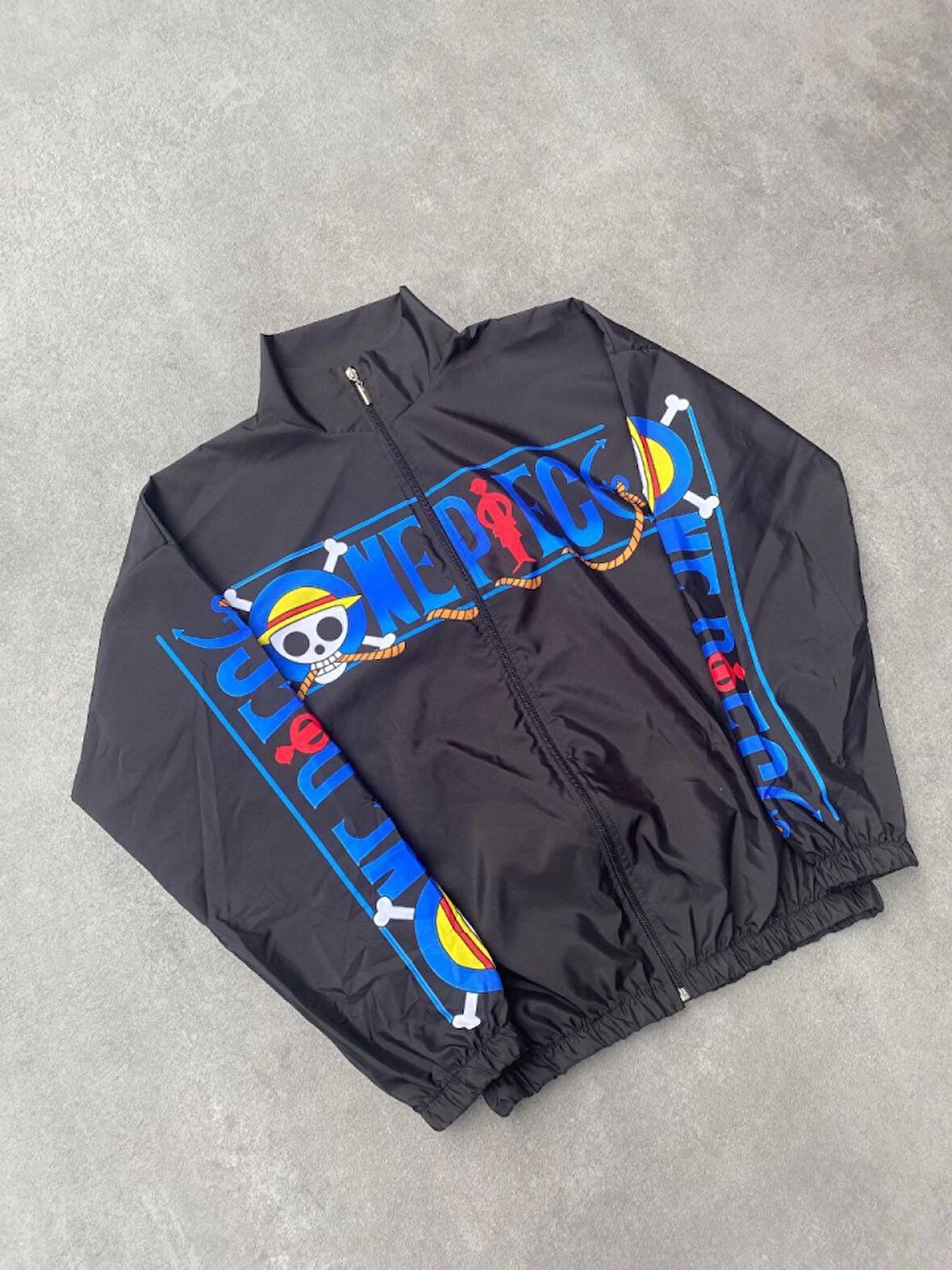 Livizmir Moda Unisex Fermuarlı Dijital Baskılı Rüzgarlik - Siyah