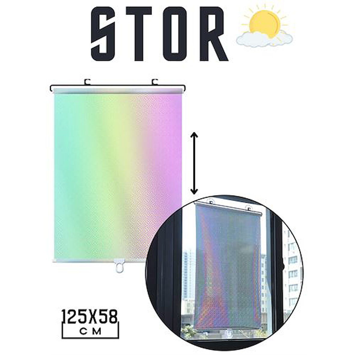 Stor Perde Reflektiv Manila Design