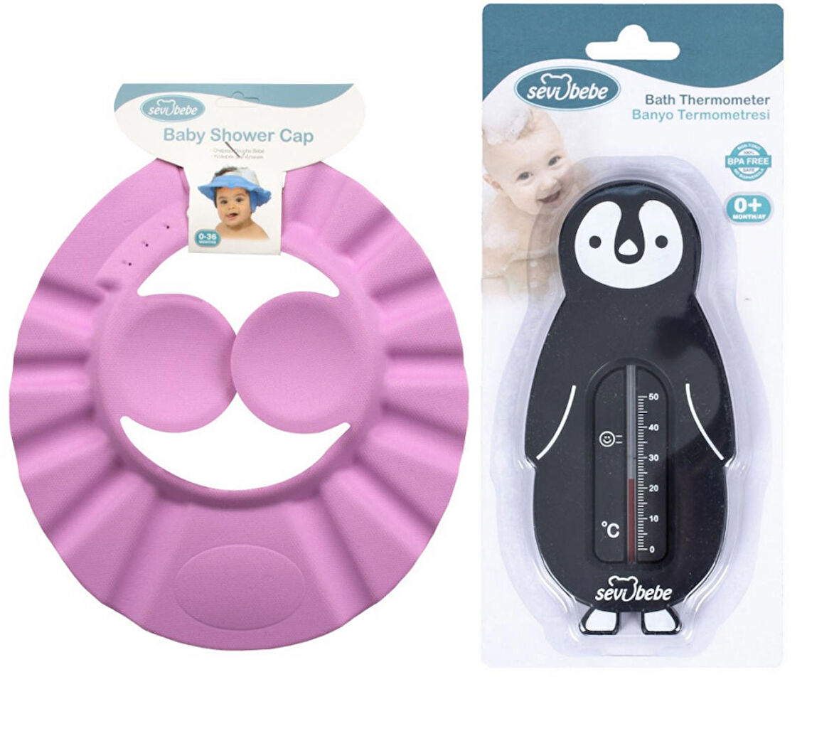 Sevi Bebe Bebek Banyo Seti(Banyo Şapkası+Banyo Derecesi)