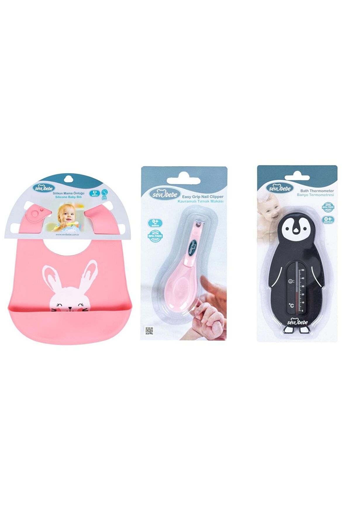 Bebek Bakım Seti (kavramalı Makas+silikon Önlük+.banyo Derecesi)