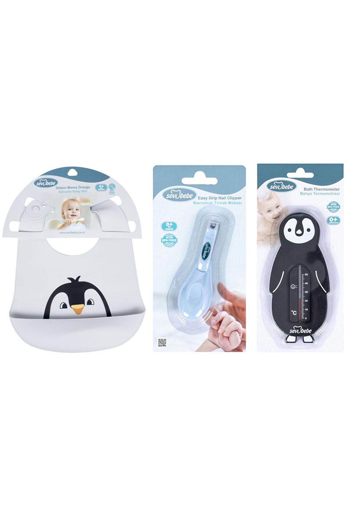 Bebek Bakım Seti (kavramalı Makas+silikon Önlük+.banyo Derecesi)