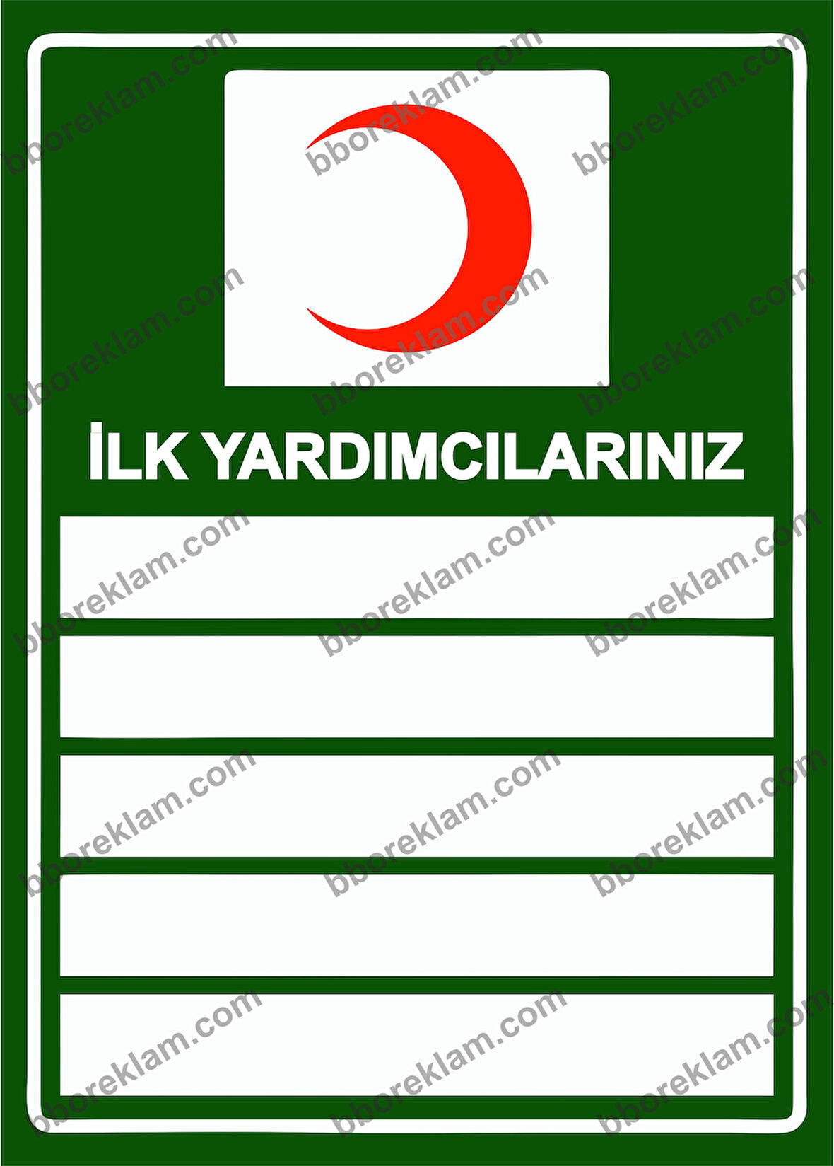 İlk Yardımcılarınız Uyarı Levhası