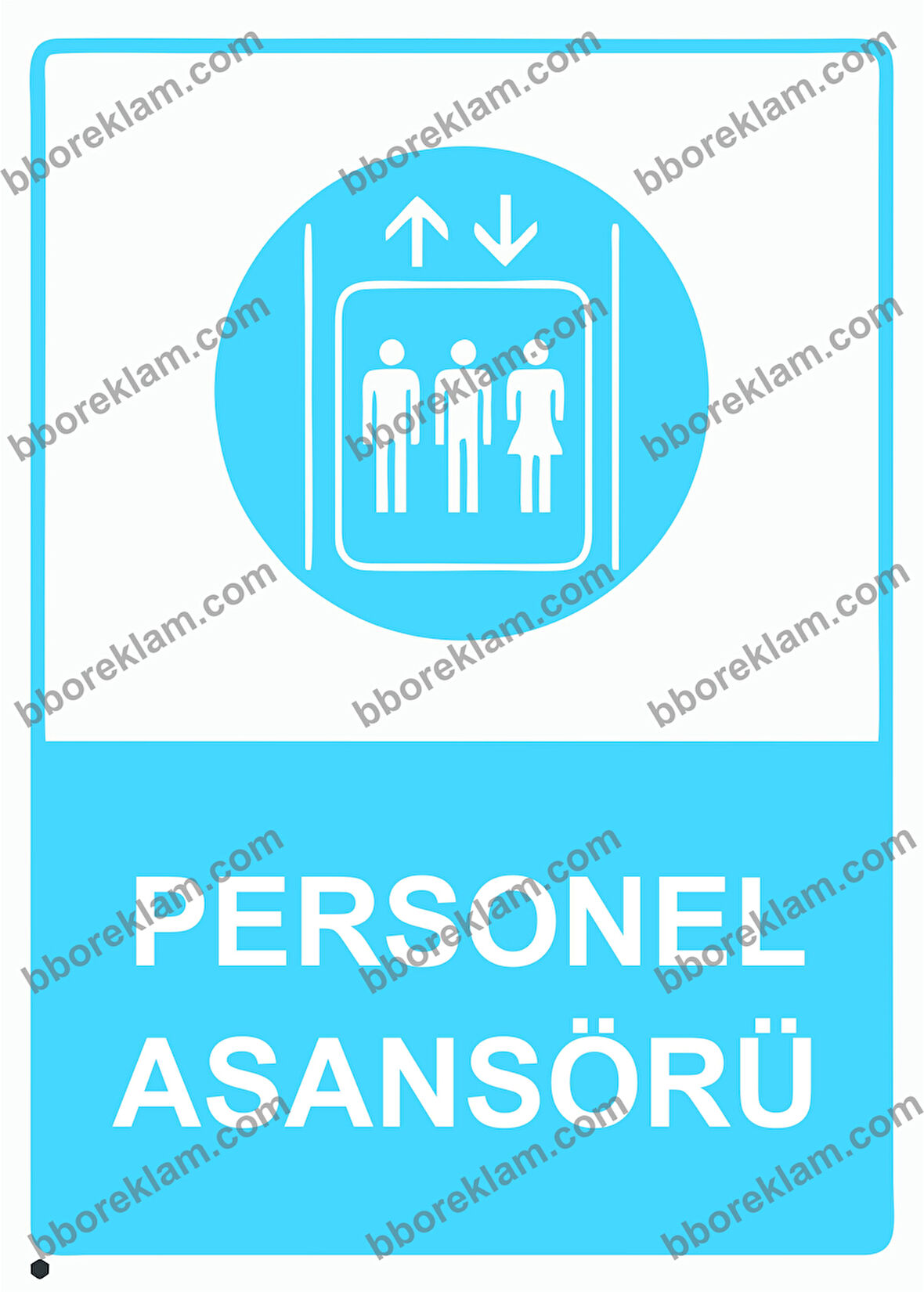 Personel Asansörü Uyarı Levhası
