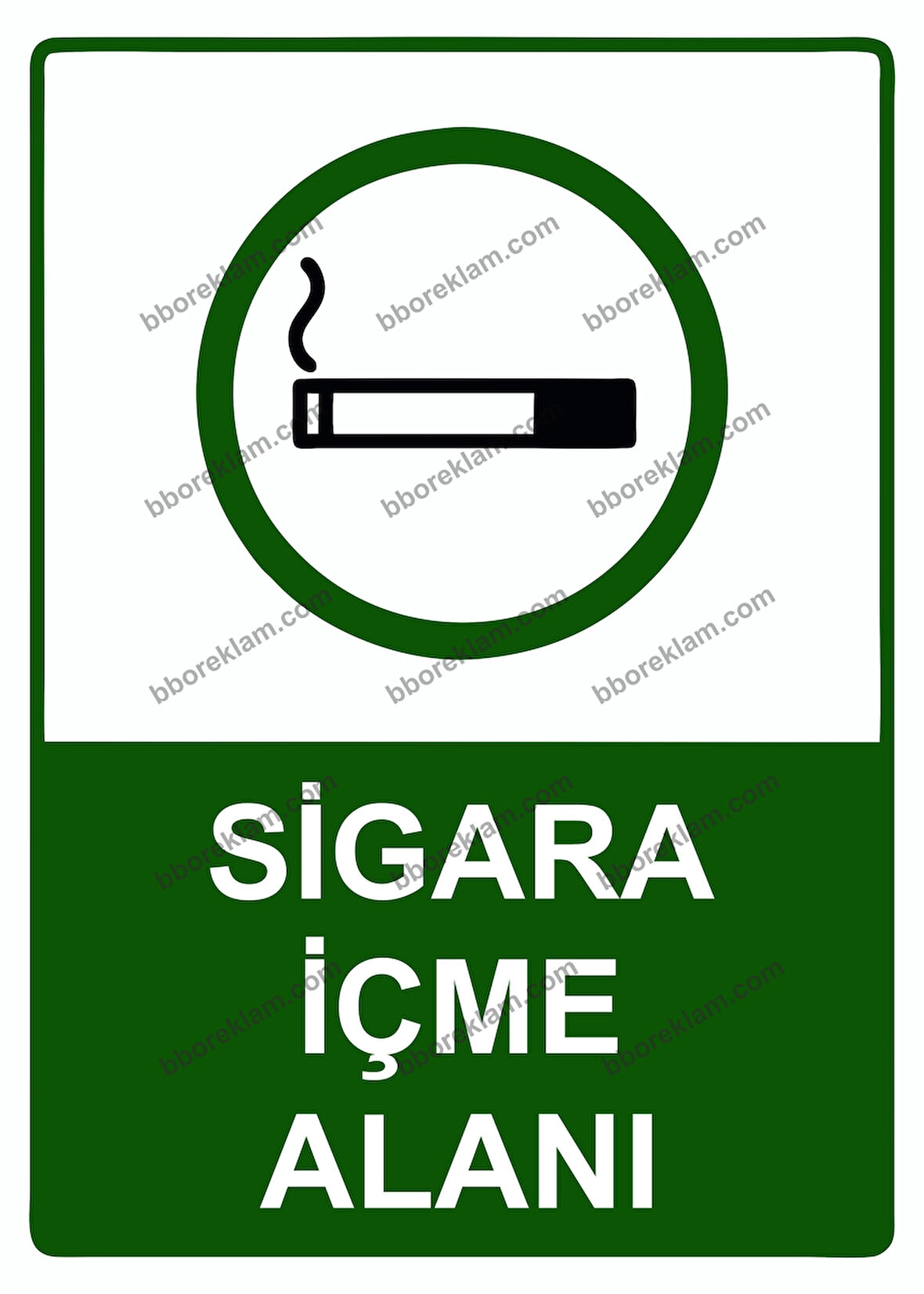 Sigara İçme Alanı Uyarı Levhası