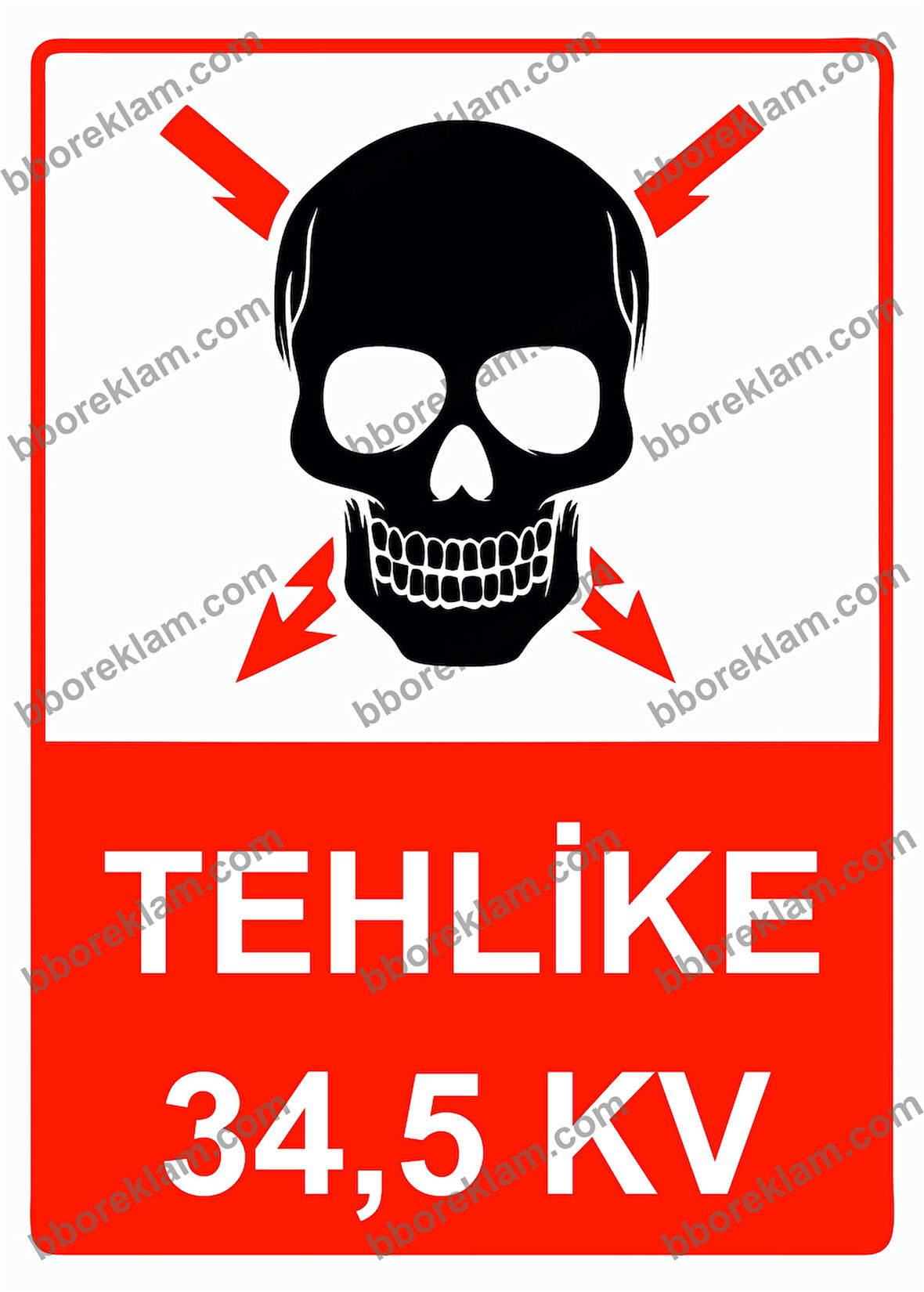 Tehlike 34,5KV Uyarı Levhası